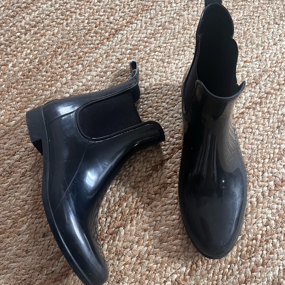J.Crew Women's Black Rubber Chelsea Boots